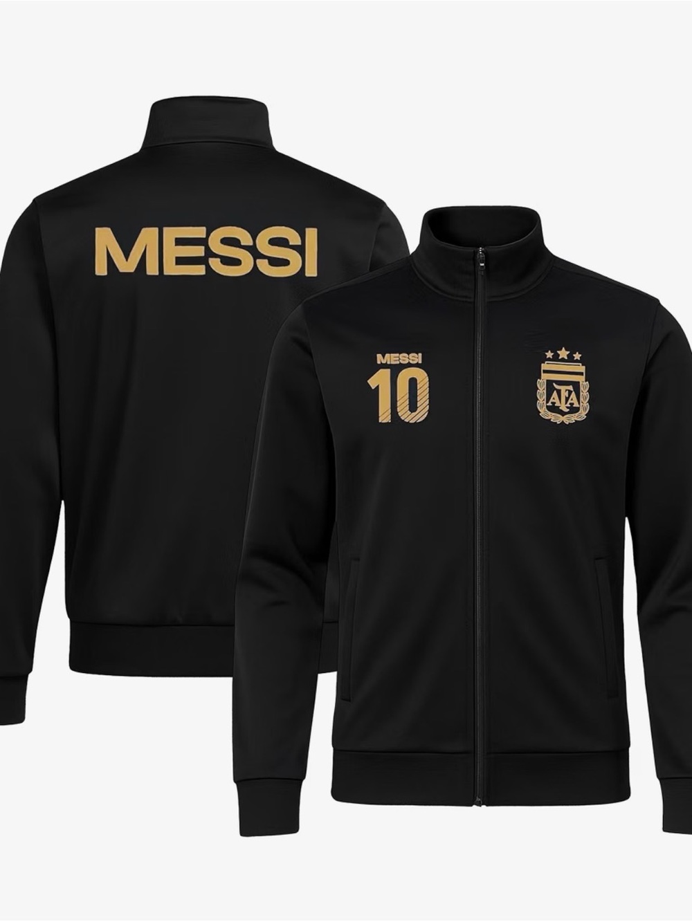 Messi 10 Black & Gold Track Jacket